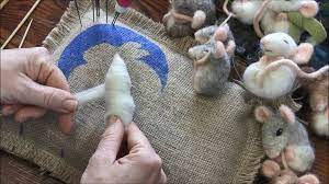 Sarafina Fiber Art Needle Felted Sleepy Mice She Has Kits Needle Felting Tutorial Needle Felting Projects Needle Felting