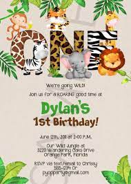 Invite guests via email, text messages & facebook. Jungle 1st Birthday Party Invitation Template Jungle Animals Etsy In 2021 1st Birthday Party Invitations Animal Birthday Invitation Jungle Theme Birthday