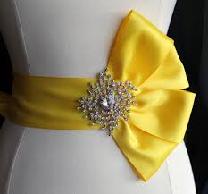 Yellow Bridal Sash Bridal Ribbon Wedding Sash With Rhinestone Bridal Sash Bridal Belt Diy Wedding Dress