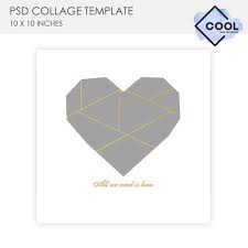 Free heart shaped photo collage template psd. Heart Collage Template Blog Template Heart Shape Photo Etsy