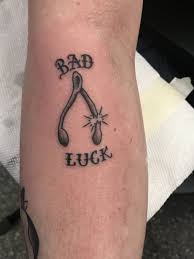 Nobody likes to hear the bad, but it makes the good that much better. Bad Luck Cracked Wishbone Tattoo Luck Tattoo Tattoos Wishbone Tattoo