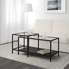 Replicated blackened wood finish with gray textural grain. Vittsjo Black Brown Glass Nest Of Tables Set Of 2 90x50 Cm Ikea