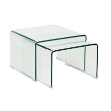 Ghost Nest Of 2 Side Table Clear Glass Coffee Table Rectangle Coffee Table Glass Coffee Table