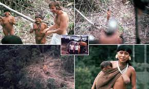 Explorer unearths photos showing Amazonian tribe making contact with  outside world for first time | Daily Mail Online