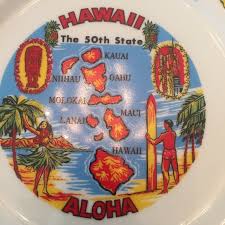 The property brothers show daniel how to spray paint decorative plates and hang them on the wall to create a fun and funky wall hanging. Wall Decor Hawaii Souvenir Plate White Hula Girl Surfing Tiki Poshmark