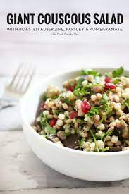 Merchant gourmet giant couscous recipes. Giant Couscous Salad With Roasted Aubergine Parsley Pomegranate