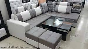 They're great for stretching out on, but. Siddiqui Solutions Luxury Sectional Sofa Design L Shape With Two Ottoman Couch Corner Sofa Finish Color White Grey Amazon In Home Kitchen