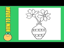 How To Draw Flowers In A Vase Easy Flower Pot Drawing Flower Drawing Flower Pots Flower Vases