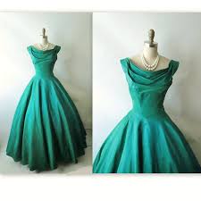 50 S Evening Gown Vintage 1950 S Emerald Jade Taffeta Holiday Cocktail Party New Look Dress Xs Via Et Vintage Evening Gowns Evening Gowns New Look Dresses