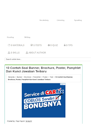 Contoh soal essay k3lh beserta jawabannya incomparable packages and benefits! Soal Ulangan Harian Banner Poster Pamphl Onomastics Languages