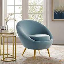 Enhance your home decor with this unique chaise lounge chair. Amazon Com Modway Circuit Modern Performance Velvet Curved Back Accent Lounge Living Room Chair In Light Blue Furniture Decor