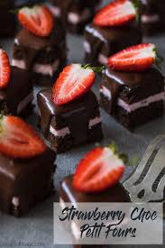 Strawberry And Chocolate Petit Fours Recipe Petit Fours Recipe Easy Homemade Chocolate Delicious Desserts