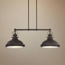 Verndale 31 1 2 Wide Bronze Industrial Island Pendant 9h259 Lamps Plus Lighting Fixtures Kitchen Island Island Pendants Hanging Pendant Lights
