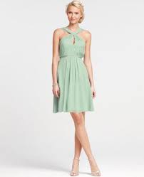 Shopstyle Silk Georgette Keyhole Halter Bridesmaid Dress Ann Taylor Vestidos De Dia Vestidos Bonitos De Dama De Honor Vestidos