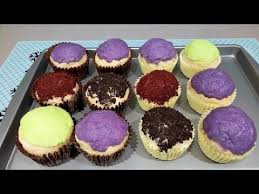 Flavored Ensaymada Cupcakes In Ube Pandan Oreo Red Velvet Youtube Ensaymada Ensaymada Recipe Christmas Baking