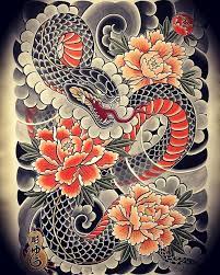 Schlangenschlange Schlangenschlange Japanese Snake Tattoo Snake Tattoo Design Tattoo Japanese Style