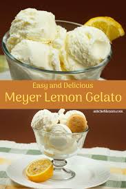You Ll Love The Creamy Texture And Tart Flavor Of My Meyer Lemon Gelato The Recipe Is Easily Made I Lemon Gelato Recipes Gelato Recipe Ice Cream Maker Recipes