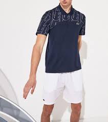 White or black shorts complete the silhouette. Lacoste Men S Lacoste Sport X Novak Djokovic Breathable Ultra Light Polo Shirt Navy Blue And White Rustan S