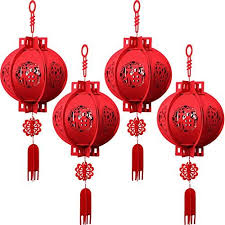 Chuangdi 4 Pieces Chinese New Year Lanterns Red Hanging L Https Www Amazon Com Dp B07l9swpg2 Ref Cm Chinese New Year Festival Decorations Hanging Lanterns