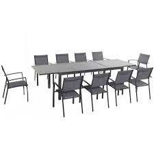 Cambridge Nova 11 Piece Patio Dining Set Novadn11pc Gry The Home Depot Gray Patio Furniture Outdoor Dining Outdoor Furniture Sets