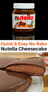 Easy Nutella No Bake Cheesecake Recipe Easy Cheesecake Recipes Yummy Food Dessert Dessert Recipes Easy