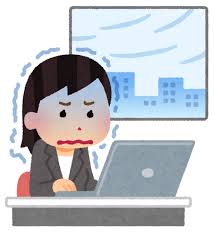 寒い会社で働く人のイラスト（女性） | かわいいフリー素材集 いらすとや