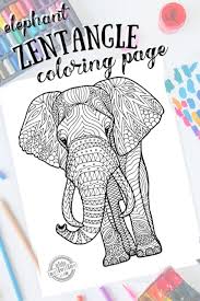Now it's time for some zentangle doodling on an elephant. Exotic Elephant Zentangle Coloring Page