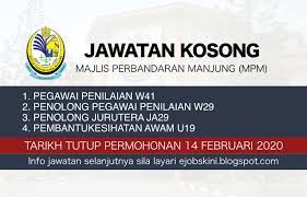 Specialize in local economy, local and tax. Jawatan Kosong Majlis Perbandaran Manjung Mpm Februari 2020