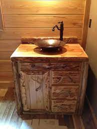 The lower part of the walls is filled with bright blue tiles that contrast the white sinks as well. 30 Rustic Bathroom Vanity Ideas That Are On Another Level