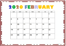 February 2020 Desk Calendar Template Calendar Template 2020 Calendar Template Monthly Calendar Template