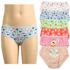 6 Pc Girls Panties 100% Cotton Underwear Cute Children Panty Stretch Kids  Size M - Walmart.com