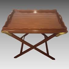 Vtg Baker Mahogany Party Butler Table Double Fold Out Top Tray Brass Accents Butler Table Mahogany Table Butlers Tray Table