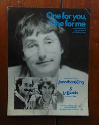 One For You One For Me Jonathan King La Bionda Sheet Music