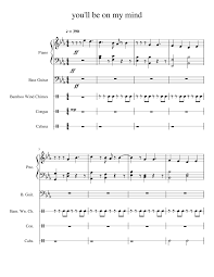 Sheet music can be used for playing an instrument, of course, but it can also be recycled. You Ll Be On My Mind By Canaan Arinda Sheet Music For Piano Bass Conga Cabasa Bells Mixed Quintet Download And Print In Pdf Or Midi Free Sheet Music Musescore Com
