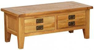 Wood side table with drawer in orchard oak. Vancouver Petite Oak 2 Drawer Storage Large Coffee Table Cfs Furniture Uk