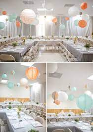 Boy Nursery Colors Mint Grey And Touches Of Orange Sherbert Orange Baby Shower Baby Shower Table Set Up Grey Baby Shower