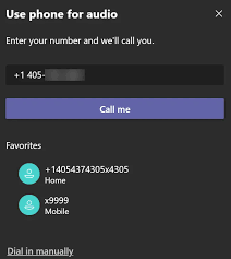 On the use phone for audio screen, the user enters their phone number, and then clicks call me. Understanding Microsoft Teams Audio Conferencing Dial Out Capabilities Jeff Brown Tech