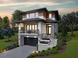 House plans with side entry garages have garage doors that are not located on the front facade of the house. 034h 0456 Modern Narrow Lot House Plan With Drive Under Garage 2498 Sf Modern Style House Plans Narrow Lot House Plans Contemporary House Plans