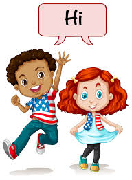 Two american kids saying hi - Download Free Vectors, Clipart ...