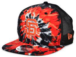 New Era San Francisco Giants Tie Dye Mesh Back 9fifty Cap Black Orange New Era San Francisco Giants Sports Fan Shop