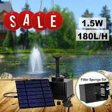 Comparison shop for solar powered fountains home in home. 180l H Solar Fountain Pump Kit Free Standing 1 5w Solar Panel Water Pump For Garden And Patio With Sponge Filter Walmart Com Walmart Com