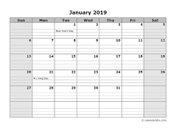2019 Monthly Calendar With Daily Notes Free Printable Templates Free Calendar Template 2019 Calendar Calendar Template
