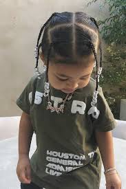 Stormi And Travis Scott Wore Matching Braids And Daddy S Hair Has Never Looked So Cute Travis Scott Kylie Jenner Kardashian Kids Kids Outfits Girls