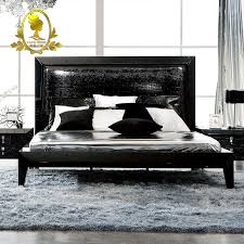 Moderne Mobilier De Chambre Noir Couleur Brut Peinture Lit Table De Chevet Armoire Coiffeuse Aliexpress