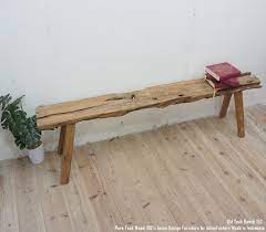 一点物 極厚オールドチークベンチ 152cm 総無垢材 スツール 屋外 ウッドベンチ 木製ベンチ 長椅子 木製椅子 アジアンファクトリー powered by base ベンチ チーク材 無垢