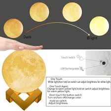 Does the moon have its own light source? Night Light Lighting Led 3d Printing Warm Moon Lamp Touch Control Brightness Gift Case 3 9 Inch Moon Lamp Doctor Design Lamp
