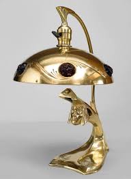 Art Nouveau Brass Table Lamp Art Nouveau Lighting Art Nouveau Art Nouveau Lamps