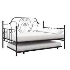 Full size daybed with trundle can solve the problem of space which is such a treasured commodity in most homes with large families. Dhp Lucy Black Metal Full Twin Daybed And Trundle De93842 The Home Depot In 2021 Metal Daybed Daybed With Trundle Metal Daybed With Trundle