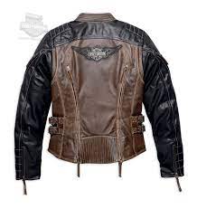 Harley Davidson 98105 16vw Harley Davidson Womens Capitol Winged B S Vintage Brown Leather Harley Leather Jackets Brown Leather Jacket Leather Jacket Men