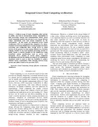 These systems employ complex networks of air handlers, compressors, cooling towers and other equipment to make sure that the air inside of a building is clean, conditioned and comfortable. Pdf Integrated Green Cloud Computing Architecture Razvi Doomun Academia Edu